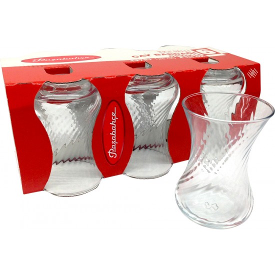 Paşabahçe 6li İnce Belli Çay Bardağı Optikli 42781 - TURKISH ONLINE MARKET UK - £3.99