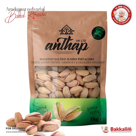 Anthap Jumbo Antep Fıstığı Kavrulmuş Ve Tuzlu 1000 Gr