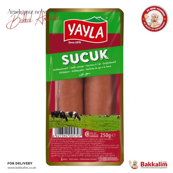 Yayla 250 G Finger Garlic Sausage Turkish Sucuk - TURKISH ONLINE MARKET UK - £4.49