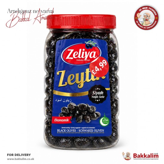 Zeliva Gemlik Oily Brined Black Olives 1200 G