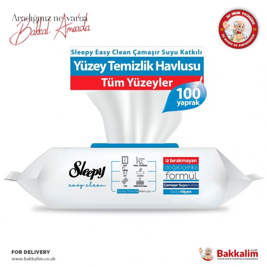 Sleepy 100 Adet Çamaşır Suyu Katkılı Yüzey Temizlik Havlusu