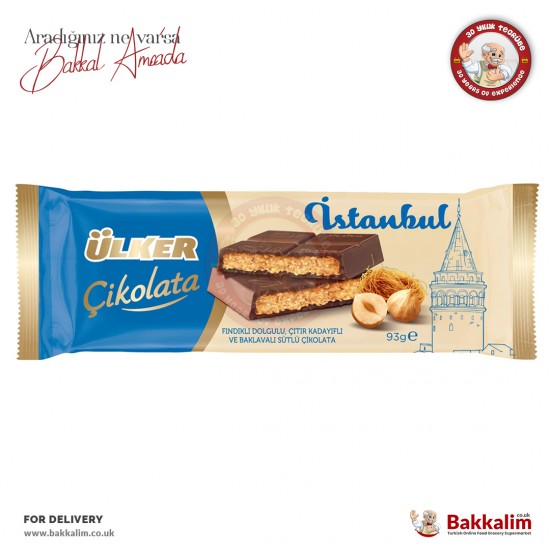 Ulker Istanbul Hazelnut Kadayif And Baklava Filling Milky Chocolate 93 G
