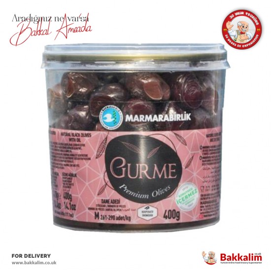 Marmarabirlik Premium Gurme M Siyah Zeytin 400 Gr - TURKISH ONLINE MARKET UK - £4.29