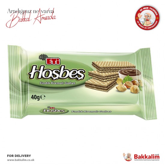Eti Hosbes Wafer With Hazelnut Cream 40 G - TURKISH ONLINE MARKET UK - £0.79