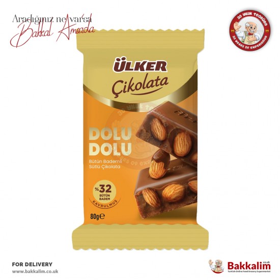 Ulker %32 Dolu Dolu Whole Almond Milky Chocolate 80 G