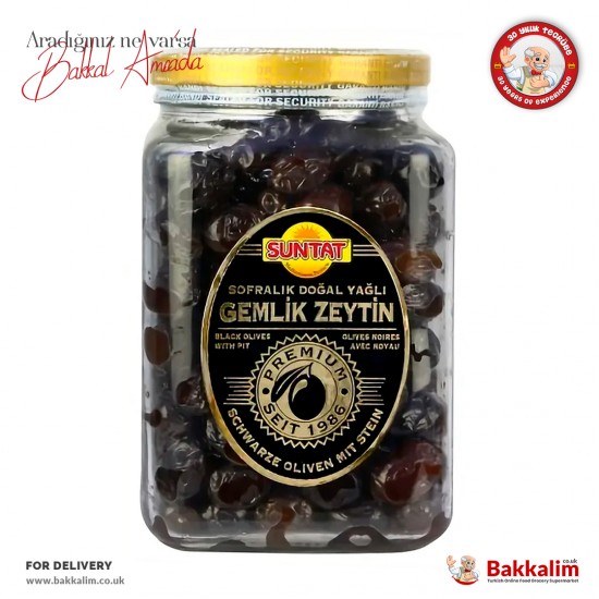 Suntat Gold Gemlik Whole Black Olives 900 G