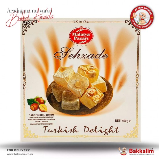 Malatya Pazari Sehzate Plain Turkish Delight With Hazelnut N400 G