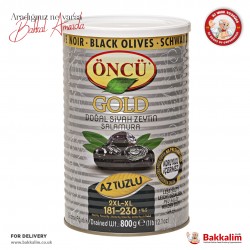 Oncu Gold 2XL - XL Natural Black Olives Less Salt N800 G