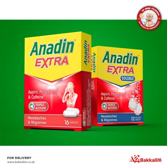 Anadin 12 Caplets  Extra  Aspirin And Paracetamol - TURKISH ONLINE MARKET UK - £2.29