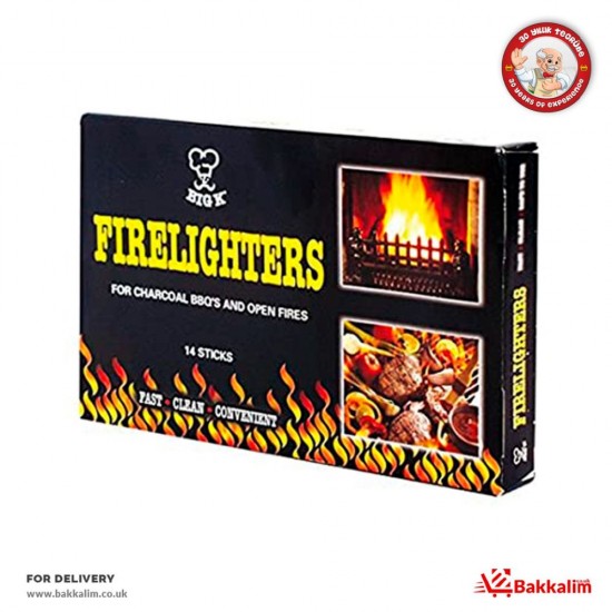 Big K 14 Pcs  Firelighters 14 Pieces - TURKISH ONLINE MARKET UK - £1.19