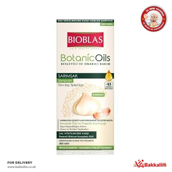 Bioblas 360ml Garlic Shampoo - TURKISH ONLINE MARKET UK - £5.29