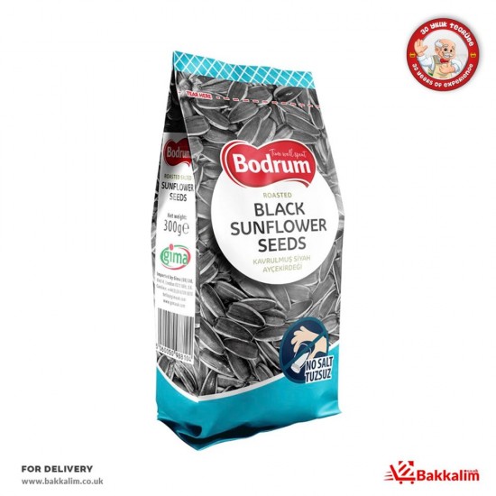 Bodrum 300 G Unsalted Roasted Black Sunflower Seeds - TURKISH ONLINE MARKET UK - £3.19