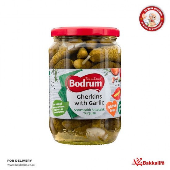 Bodrum 680 G Cornichons With Garlic - TURKISH ONLINE MARKET UK - £2.79