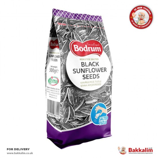 Bodrum Black Roasted Sunflower Seeds 300 G - TURKISH ONLINE MARKET UK - £3.19
