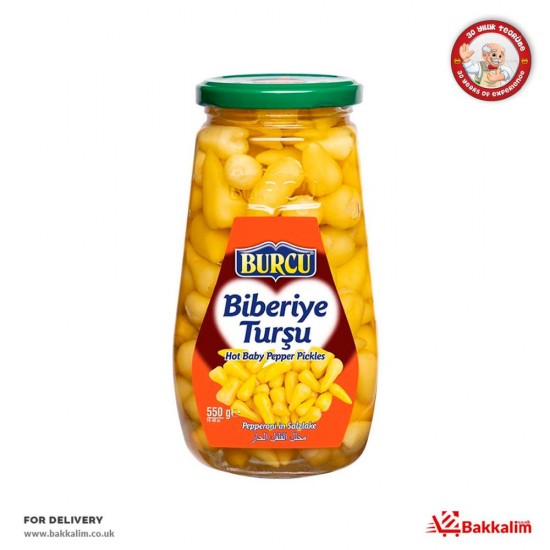 Burcu 550 Gr Hot Baby Pepper Pickles - TURKISH ONLINE MARKET UK - £2.59