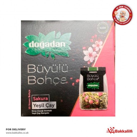 Doğadan 10 Poşet Büyülü Bohça Sakura Yeşil çay - TURKISH ONLINE MARKET UK - £2.79