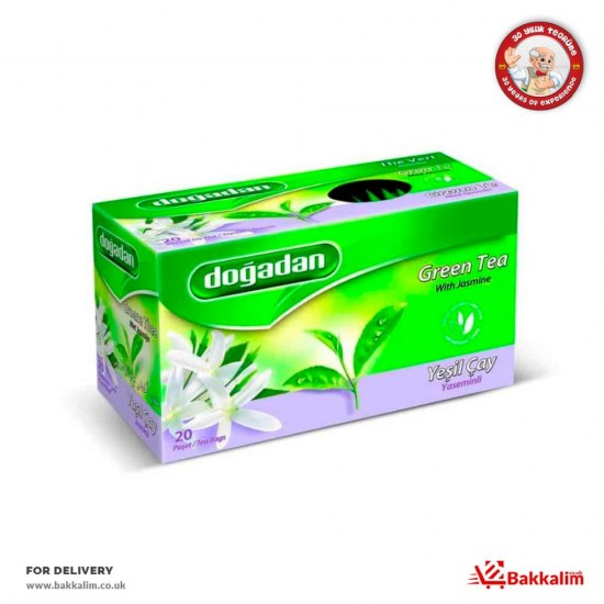 Dogadan 20 Bags Green Tea With Jasmine - TURKISH ONLINE MARKET UK - £1.59