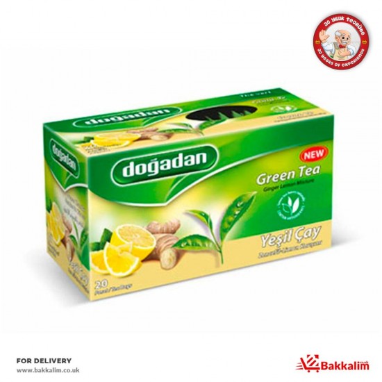 Dogadan 20 Bags  Green Tea With Lemon And Ginger - TURKISH ONLINE MARKET UK - £1.59