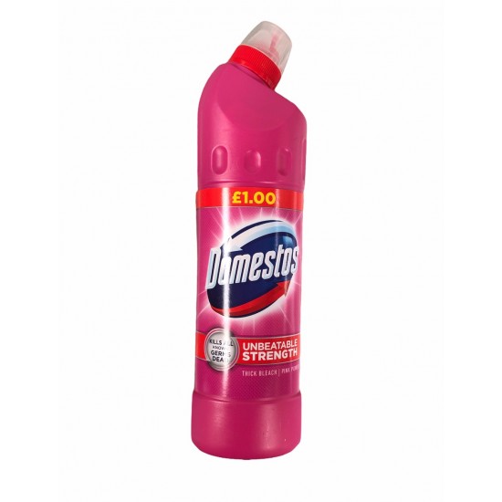 Domestos Unbeatable Strength Thick Bleach Pink Power 750ml - TURKISH ONLINE MARKET UK - £1.29