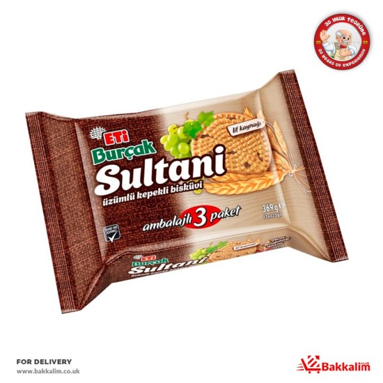 Eti 369 Gr 3 Pack Burcak Rasins Biscuits - TURKISH ONLINE MARKET UK - £1.39