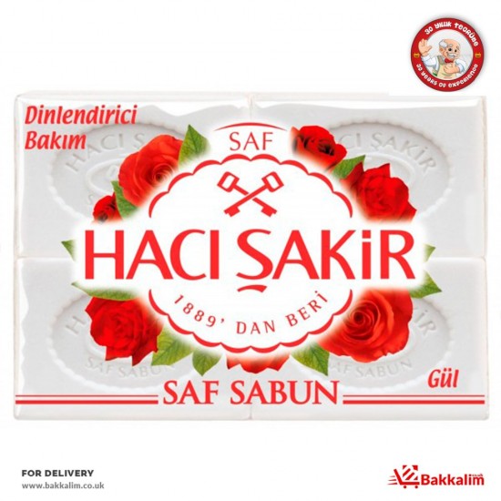 Haci Sakir 175 Gr 4 Pcs Pure Rose Soap - TURKISH ONLINE MARKET UK - £3.59