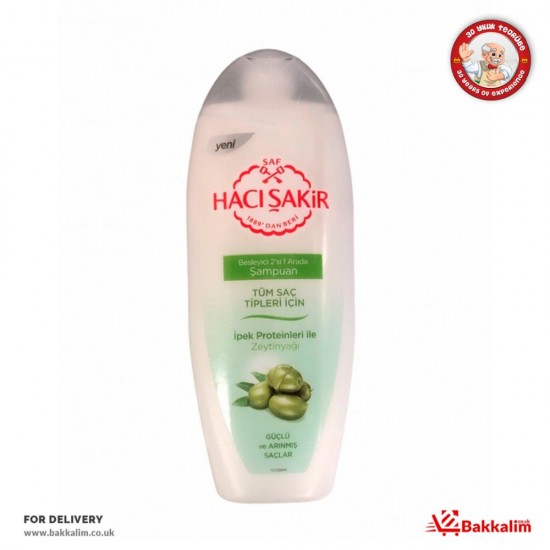 Haci Sakir 500 Ml Olive Oil Nourishing Shampoo Silk Proteins With 2in 1 All Hair Types - TURKISH ONLINE MARKET UK - £1.89