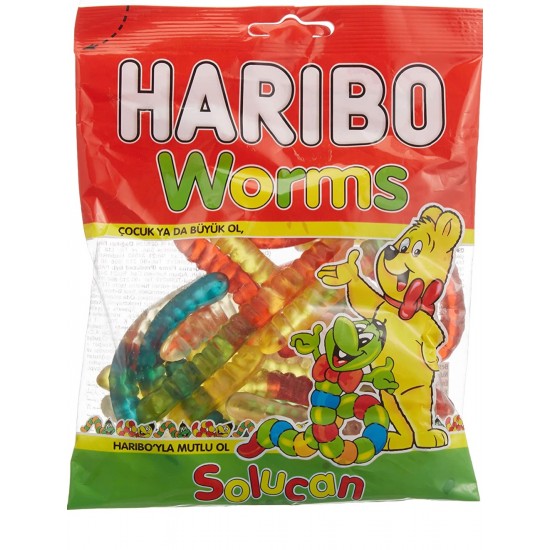 Haribi Worms Helal Gummy 160 G - TURKISH ONLINE MARKET UK - £1.59