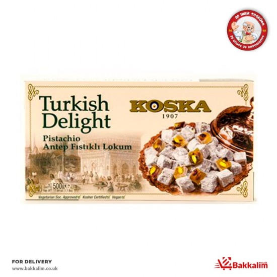 Koska 500 Gr Turkish Delight With Pistachio - TURKISH ONLINE MARKET UK - £5.89