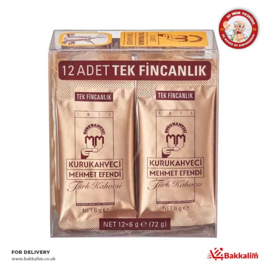 Kurukahveci 6 Gr 12 Pcs Mehmetefendi Turkish Coffee - TURKISH ONLINE MARKET UK - £1.69