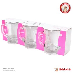 Lav Zen 3 Pcs 3ZPL404 Glass Tea Mug 225 Cc