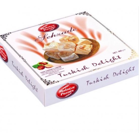 Malatya Pazari Hazelnut Plain Turkish Delight400g - TURKISH ONLINE MARKET UK - £4.29