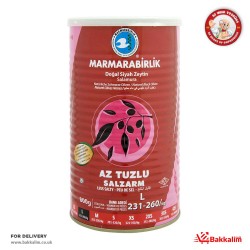 Marmarabirlik Net 800 Gr L Az Tuzlu Doğal Salamura Siyah Zeytin