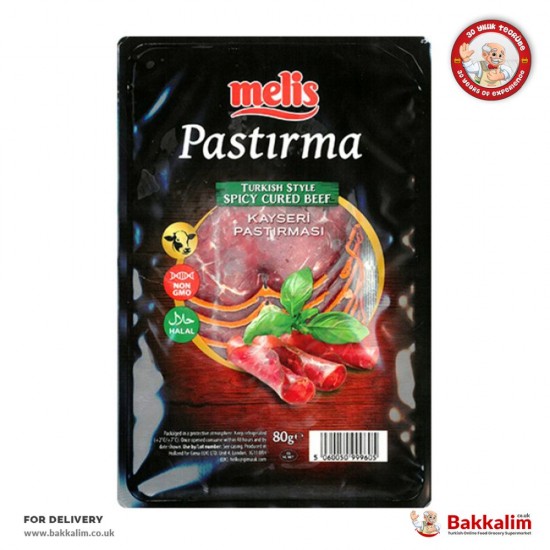 Melis 80 G Pastirma Turkish Style Spicy Cured Beef - TURKISH ONLINE MARKET UK - £3.99