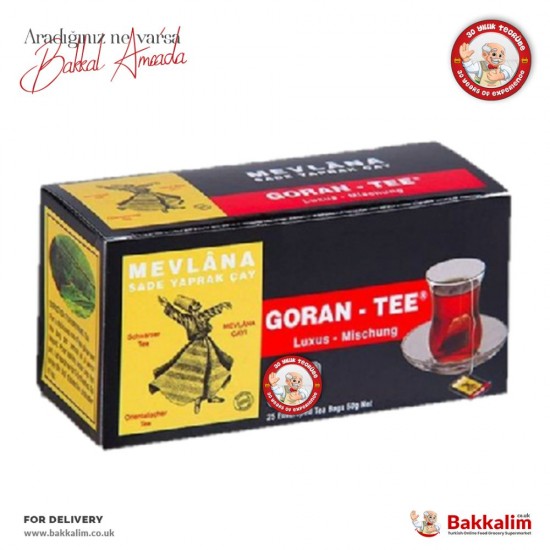 Mevlana Goran Tee 25 Tea Bags 63 Gr - TURKISH ONLINE MARKET UK - £2.59