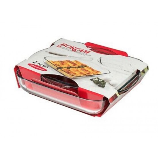 Pasabahce Borcam Square Tray X2 - TURKISH ONLINE MARKET UK - £11.99