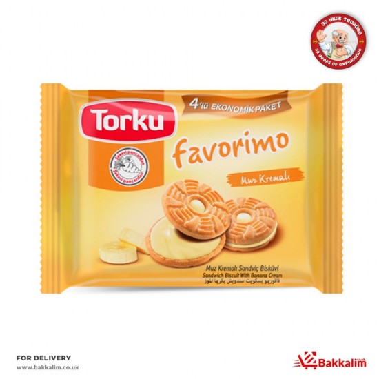 Torku 244 Gr 4 Pcs Sandwich Biscuit With Banana Cream - TURKISH ONLINE MARKET UK - £1.99