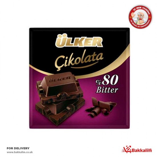 Ulker 60 Gr  % 80 Bitter Dark Chocolate - TURKISH ONLINE MARKET UK - £2.69