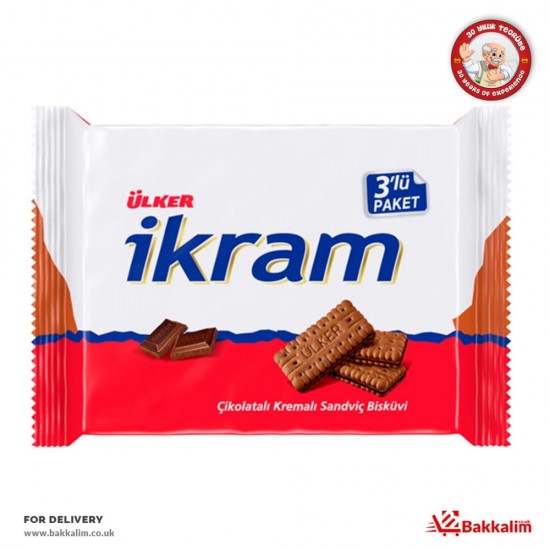 Ülker 84 Gr 3 Adet İkram Sütlü Çikolatalı Bisküvi - TURKISH ONLINE MARKET UK - £1.29