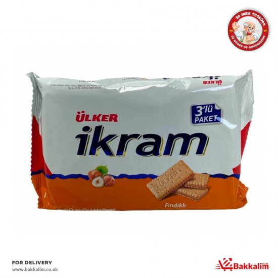 Ulker 84 Gr 3 Pcs Ikram Biscuits With Hazelnut Cream - TURKISH ONLINE MARKET UK - £1.29