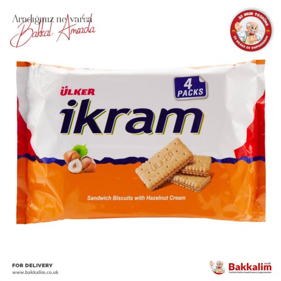 Ulker Ikram 4 Packs Hazelnut Biscuit 336 G - TURKISH ONLINE MARKET UK - £3.29