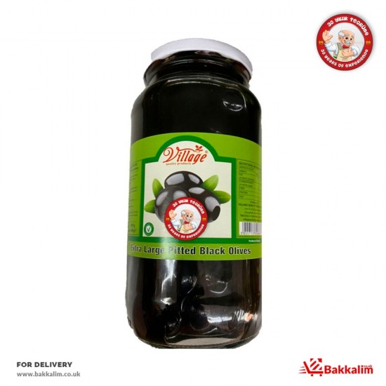 Village 690 Gr Extra LargePitted Black Olives - TURKISH ONLINE MARKET UK - £5.49