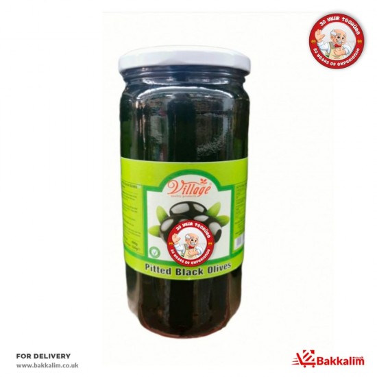 Village 690 Gr Pitted Black Olives - TURKISH ONLINE MARKET UK - £5.89