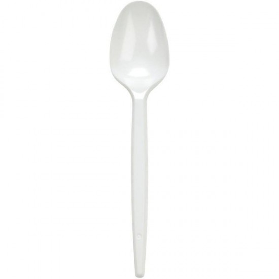 White Plastic Spoon 100pcs - TURKISH ONLINE MARKET UK - £1.99