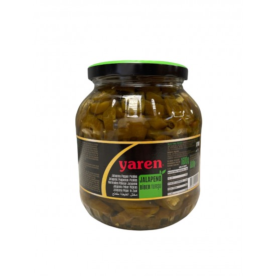 Yaren Jalapeno Pepper Pickles 1600g - TURKISH ONLINE MARKET UK - £5.39