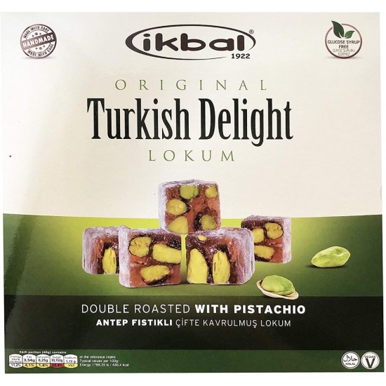 Ikbal Turkish Delight Double Roasted With Pistachio 350g - TURKISH ONLINE MARKET UK - £6.79