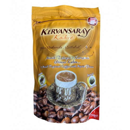 Kervansaray 7 Mixed Regional Coffee With Cardamom And Terebinth Flavoured 250g - TURKISH ONLINE MARKET UK - £3.99